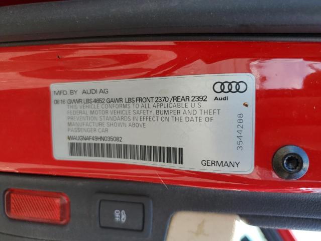 2017 AUDI A4 PREMIUM WAUGNAF49HN035082