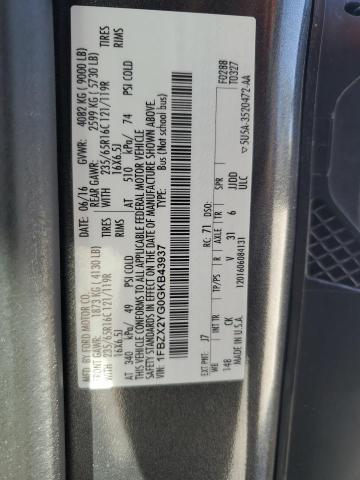 2016 FORD TRANSIT T- - 1FBZX2YG0GKB43937