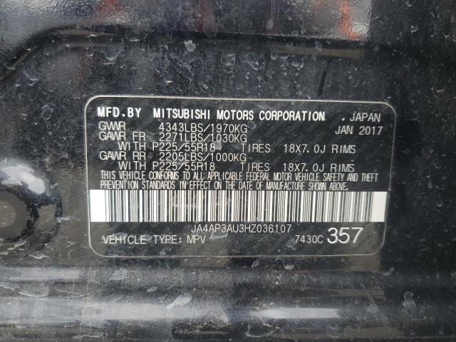2017 MITSUBISHI OUTLANDER JA4AP3AU3HZ036107
