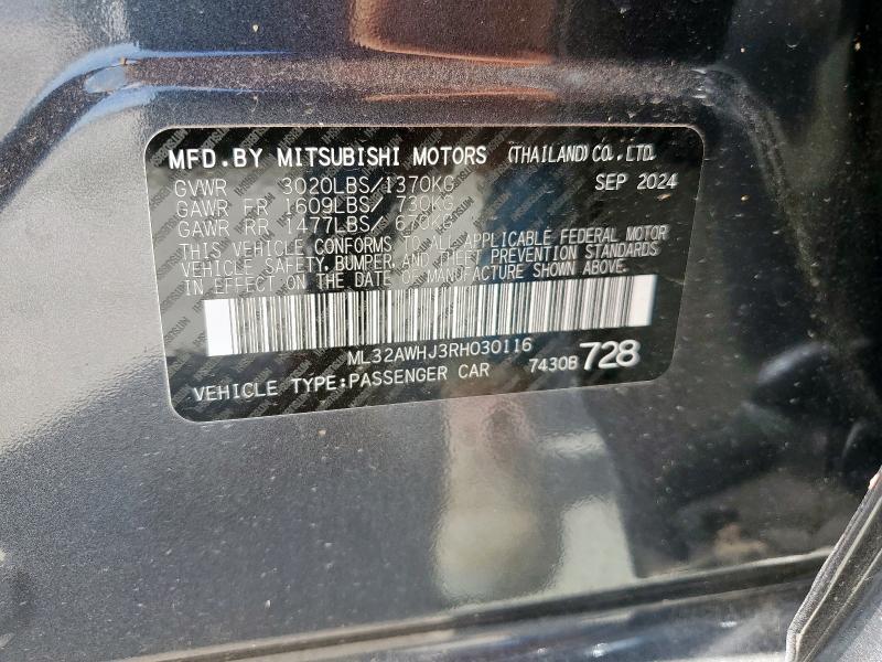 2024 MITSUBISHI MIRAGE SE ML32AWHJ3RH030116
