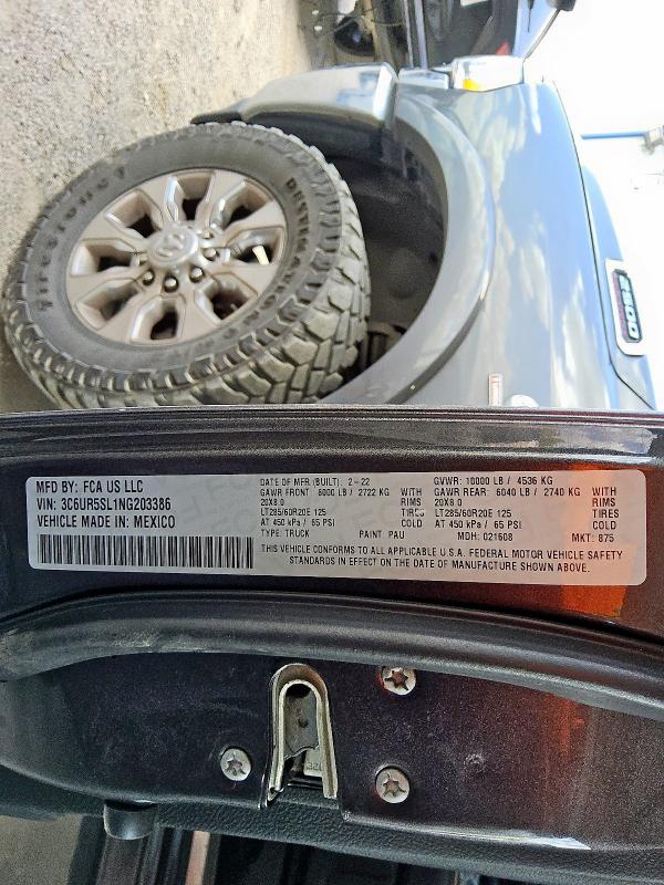 2022 RAM 2500 LIMIT 3C6UR5SL1NG203386