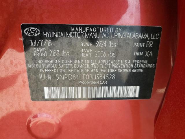 2018 HYUNDAI ELANTRA SE 5NPD84LF0JH384528