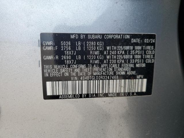 2024 SUBARU OUTBACK ON 4S4BTGLD2R3247468
