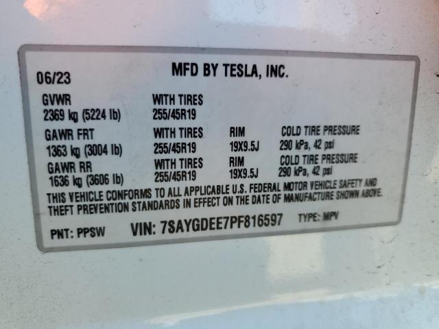 2023 TESLA MODEL Y 7SAYGDEE7PF816597