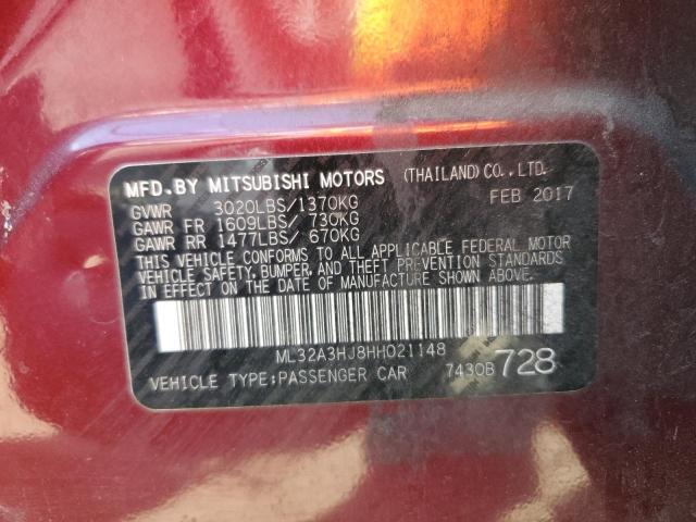 2017 MITSUBISHI MIRAGE ES ML32A3HJ8HH021148