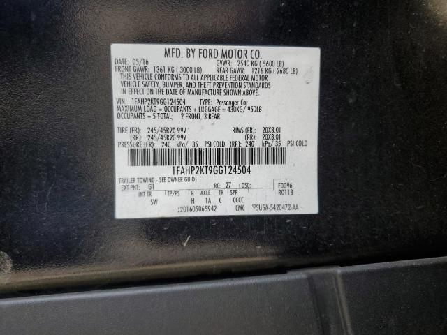 2016 FORD TAURUS SHO 1FAHP2KT9GG124504