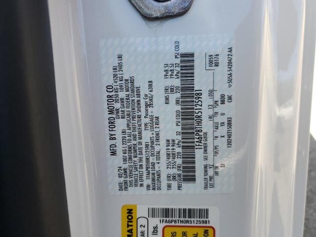 2024 FORD MUSTANG 1FA6P8TH0R5125981