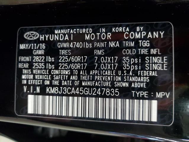 2016 HYUNDAI TUCSON LIM KM8J3CA45GU247835