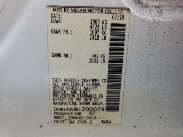 2019 NISSAN ALTIMA S - 1N4BL4BV8KC200079