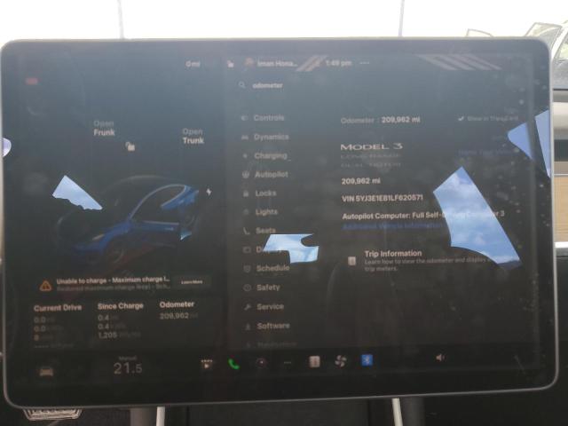 2020 TESLA MODEL 3 AW 5YJ3E1EB1LF620571