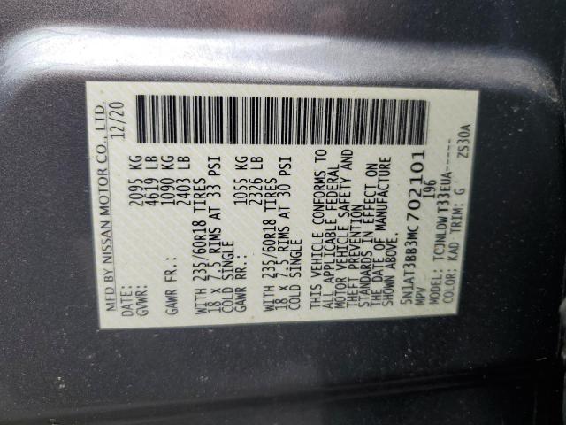 2021 NISSAN ROGUE SV 5N1AT3BB3MC702101