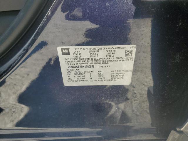 2017 CHEVROLET EQUINOX LT - 2GNALCEK9H1500978