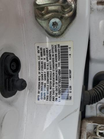 2016 HONDA CIVIC EXL 19XFC1F76GE214004
