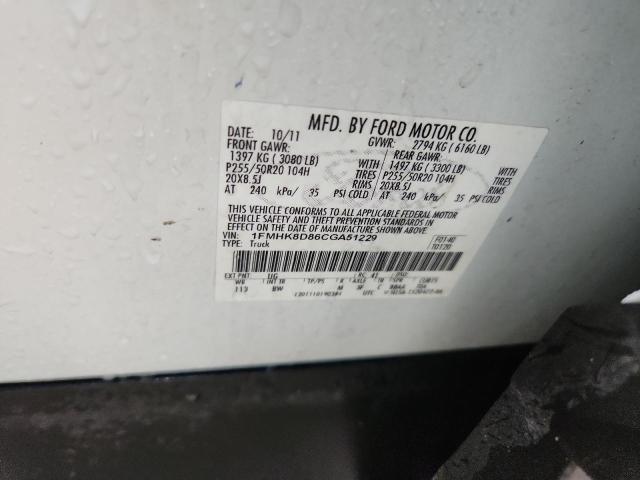 2012 FORD EXPLORER X - 1FMHK8D86CGA51229