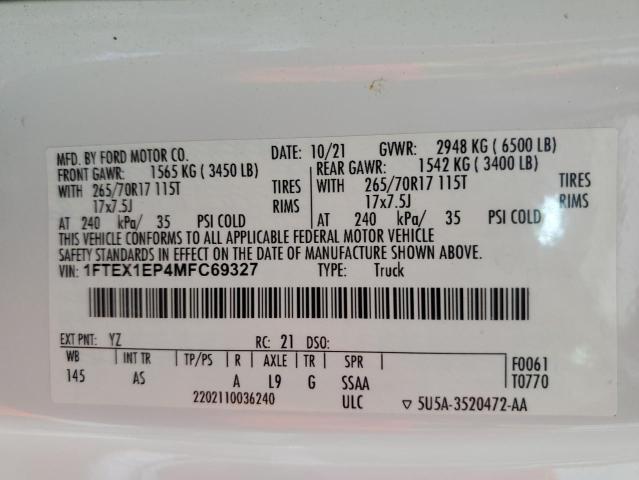 2021 FORD F150 SUPER 1FTEX1EP4MFC69327