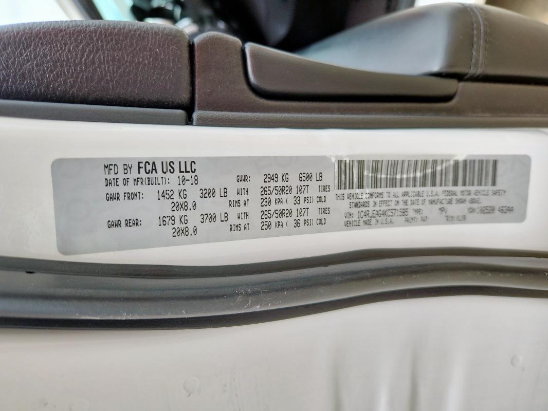 2019 JEEP GRAND CHER 1C4RJEAG4KC571585