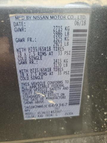 2018 NISSAN PATHFINDER - 5N1DR2MM6JC669367