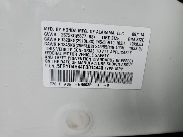 2015 ACURA MDX TECHNO 5FRYD4H44FB014448