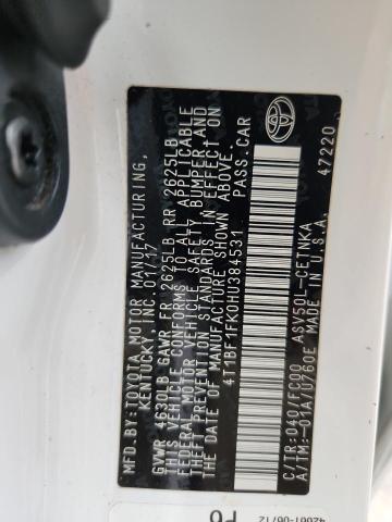 2017 TOYOTA CAMRY LE 4T1BF1FK0HU384531