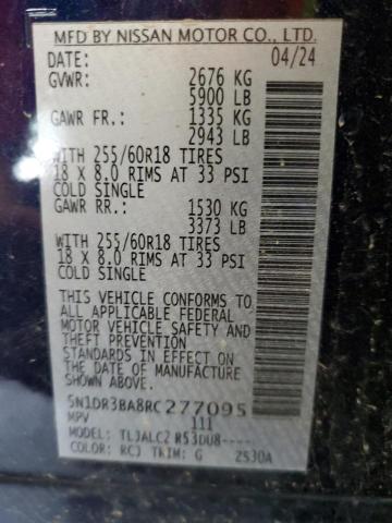 2024 NISSAN PATHFINDER 5N1DR3BA8RC277095