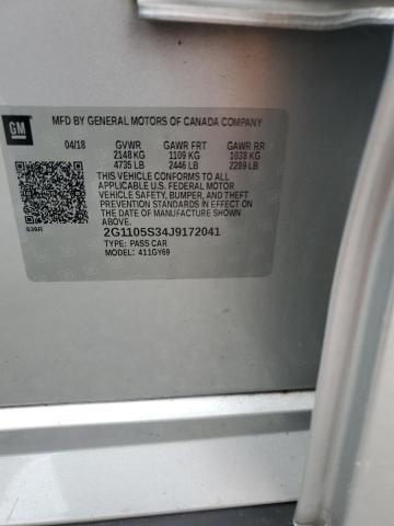 2018 CHEVROLET IMPALA LT 2G1105S34J9172041