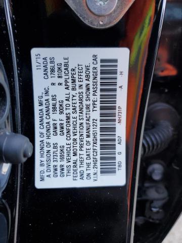 2016 HONDA CIVIC EX 2HGFC2F7XGH511272
