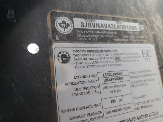 2020 CAN-AM MAVERICK X 3JBVNAV43LK001068