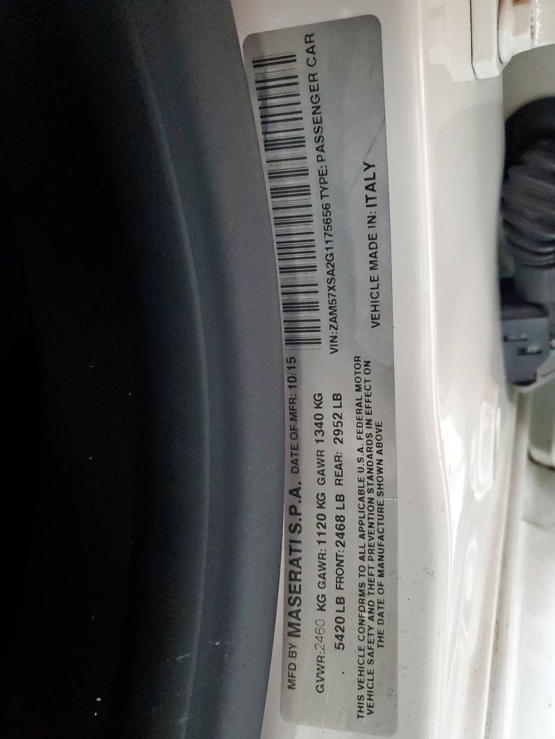 2016 MASERATI GHIBLI - ZAM57XSA2G1175656