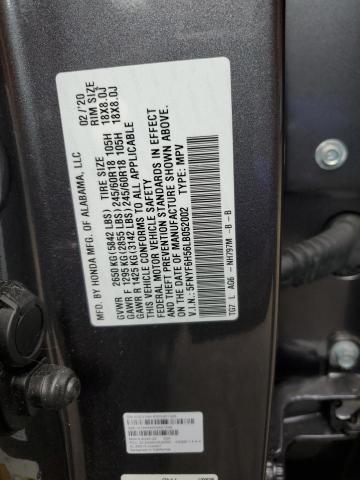 2020 HONDA PILOT EXL 5FNYF6H56LB052002