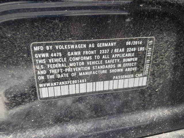 2015 VOLKSWAGEN CC SPORT WVWAN7ANXFE801491
