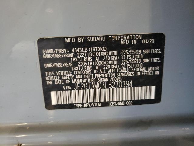 2020 SUBARU CROSSTREK JF2GTAMC3L8270394