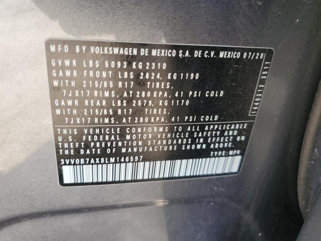 2020 VOLKSWAGEN TIGUAN S 3VV0B7AX8LM146597