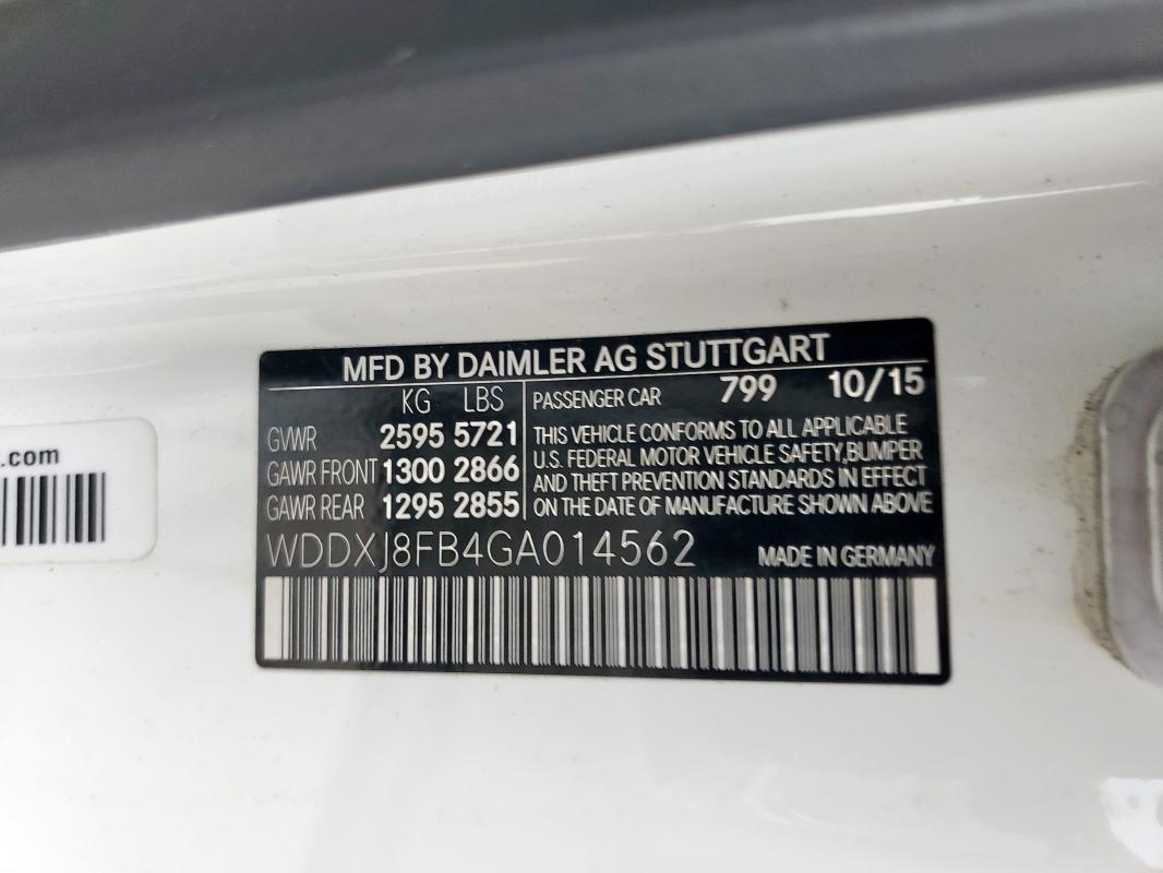2016 MERCEDES-BENZ S 550 - WDDXJ8FB4GA014562