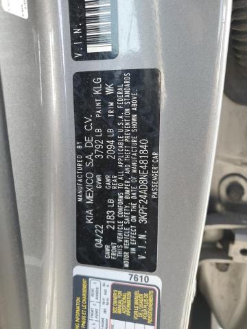 2022 KIA FORTE FE 3KPF24AD8NE481840