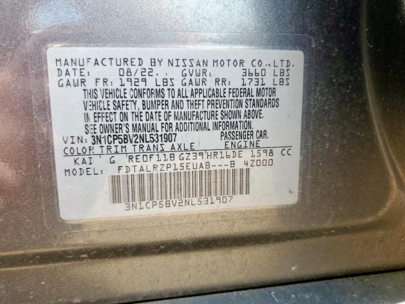 2022 NISSAN KICKS S - 3N1CP5BV2NL531907