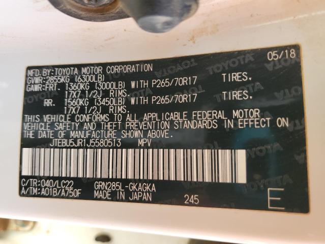 2018 TOYOTA 4RUNNER SR - JTEBU5JR1J5580513