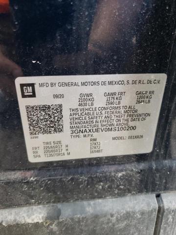 2021 CHEVROLET EQUINOX LT - 3GNAXUEV0MS100200