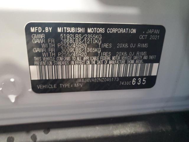 2022 MITSUBISHI OUTLANDER JA4J4VA82NZ045173
