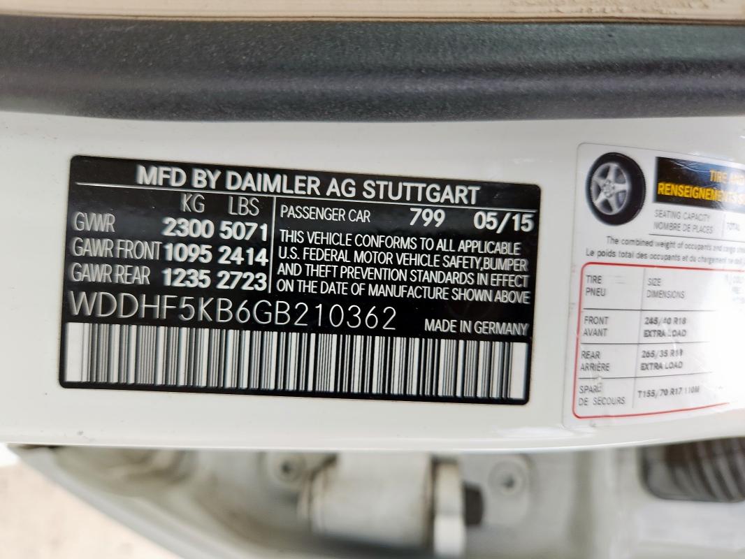 2016 MERCEDES-BENZ E 350 WDDHF5KB6GB210362