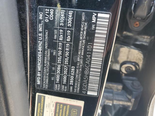 2012 MERCEDES-BENZ ML 350 4MA - 4JGDA5HB6CA041101