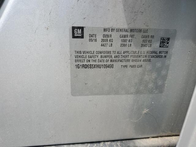 2017 CHEVROLET VOLT PREMI 1G1RD6S5XHU109490
