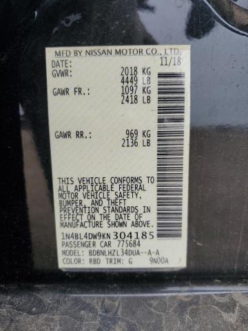 2019 NISSAN ALTIMA S 1N4BL4DW9KN304185