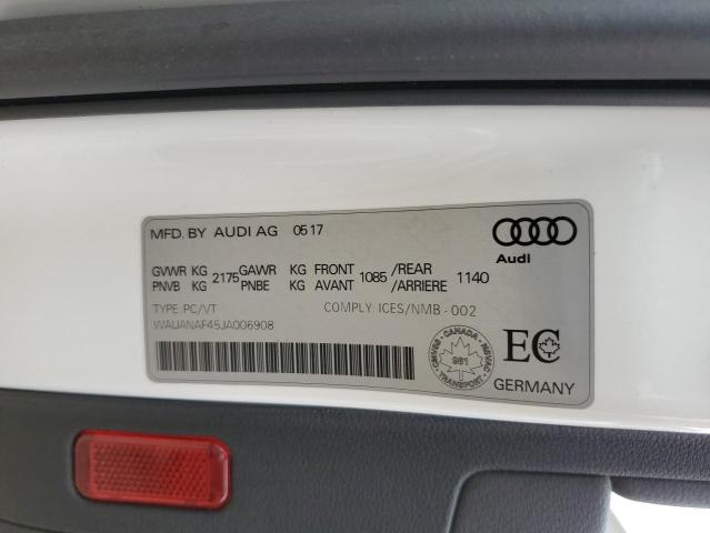 2018 AUDI A4 KOMFORT WAUANAF45JA006908