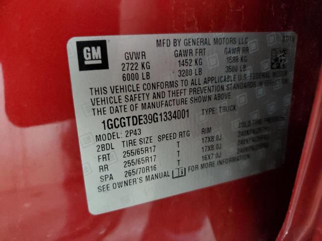 2016 CHEVROLET COLORADO Z - 1GCGTDE39G1334001