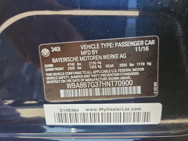 2017 BMW 340 XI - WBA8B7G37HNT70900