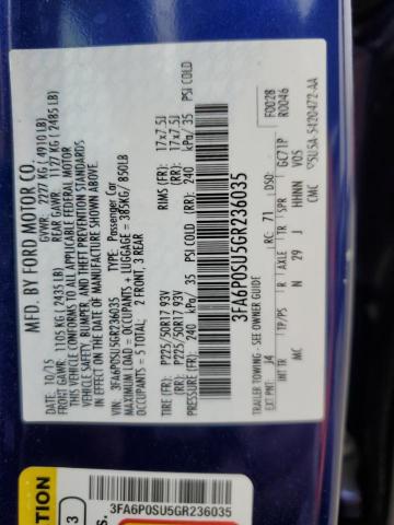 2016 FORD FUSION TIT - 3FA6P0SU5GR236035