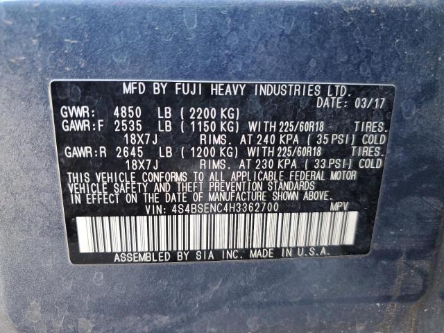 2017 SUBARU OUTBACK 3.6R LIMITED 4S4BSENC4H3362700