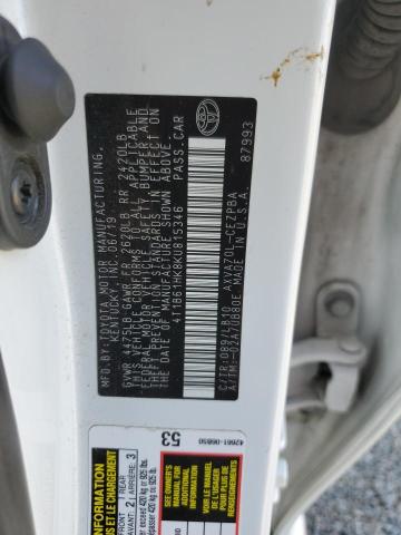 2019 TOYOTA CAMRY XSE 4T1B61HK8KU815346