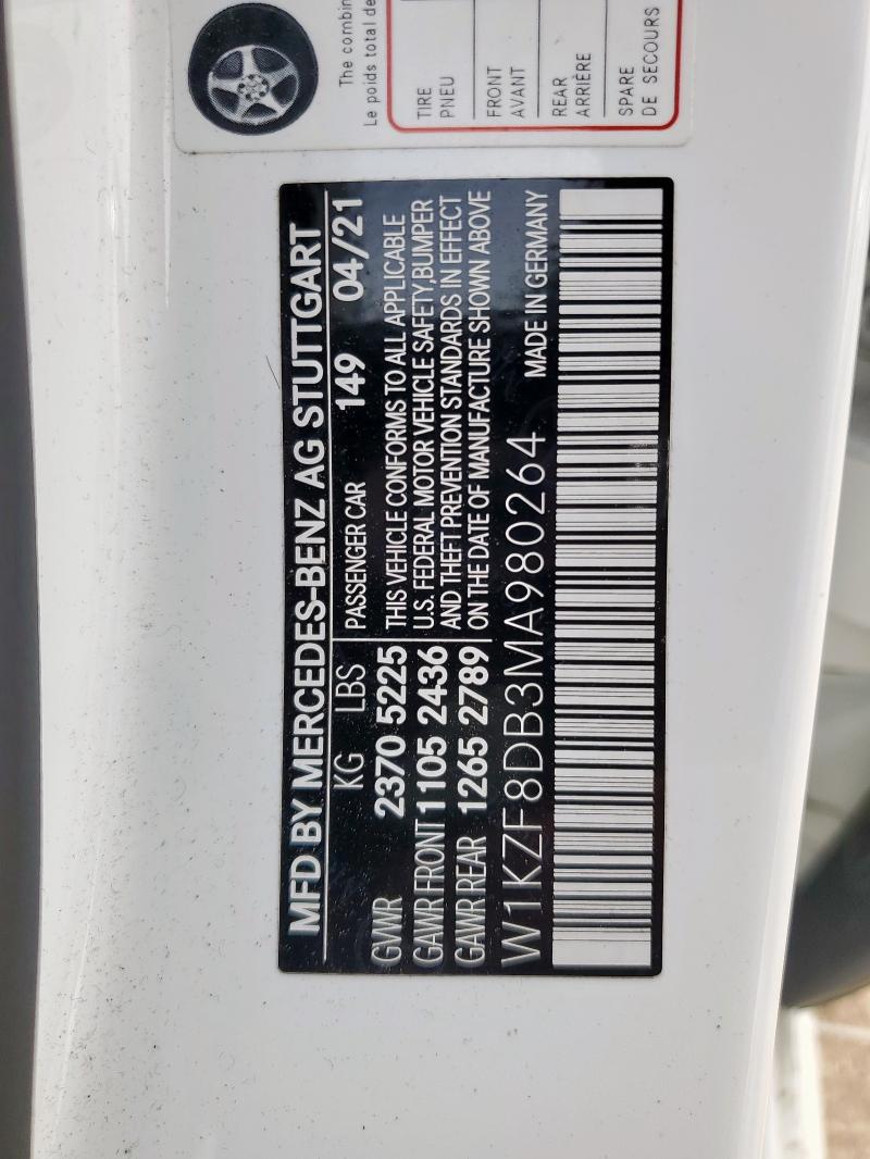 2021 MERCEDES-BENZ E 350 - W1KZF8DB3MA980264