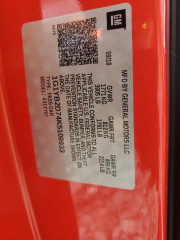 2019 CHEVROLET CORVETTE S - 1G1YB2D74K5109933
